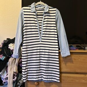 Vineyard Vines Navy and White striped dress - kids size 14